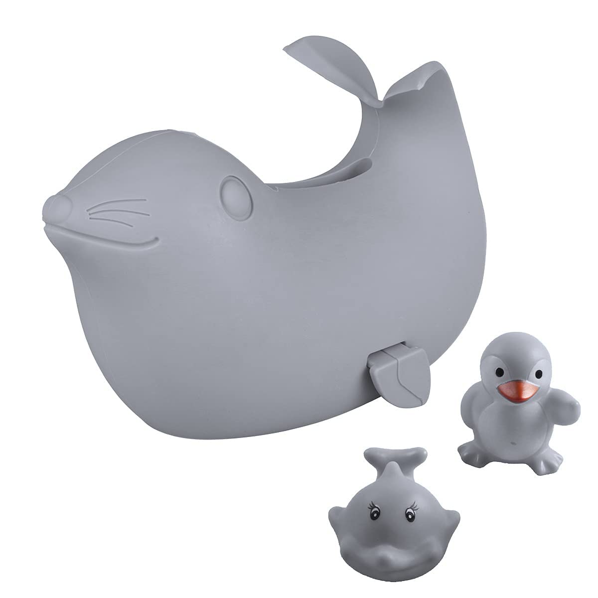 Soft Silicone Baby Bathtub Faucet Cover - Safe Bath Spout Protector for Kids, Gray Sea Lions Design - Prevent Bumps & Injuries During Bath Time - Perfect for Baby & Toddler Bathroom Safety Accessories