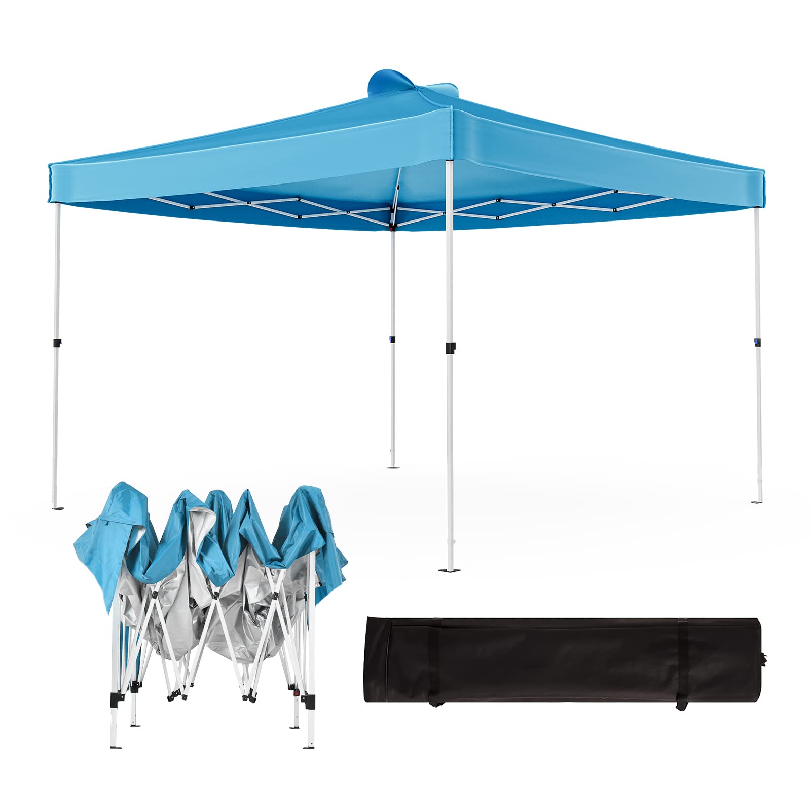10x10 FT Pop Up Canopy Tent - Instant Setup Outdoor Gazebo with UV Protection & Air Vents, Portable Folding Shelter with Carry Bag for Camping, Beach, Backyard Parties & Patio Events