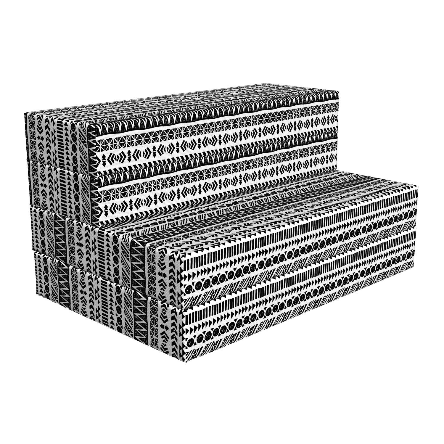 Ambesonne Trippy Foldable Mattress - Aztec Mystic Design, 74.8