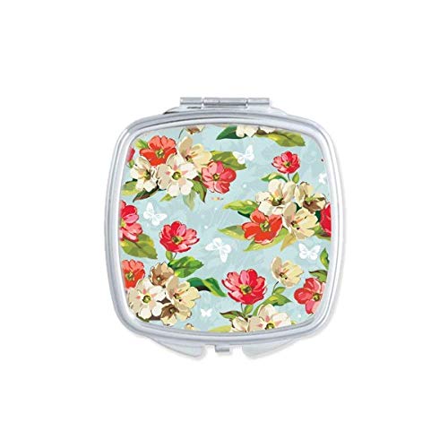 DIYthinker Elegant Peach Blossom Flowers Drawing Compact Pocket Mirror - Double Sided Glass Makeup Mirror for Travel, Purse & Home Vanity (Portable & Stylish)