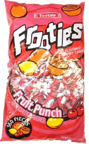 Tootsie Frooties Fruit Punch Flavor Candy - 360 Pieces (38.8oz Bag) Pack of 2 - Bulk Candy for Parties, Halloween Treats & Office Snacks