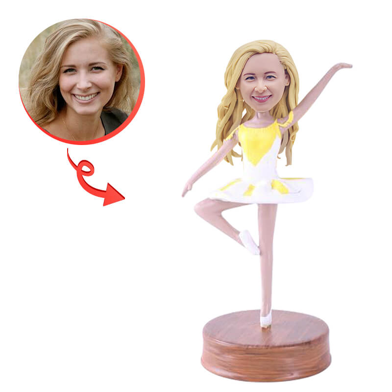 Custom Female Dancer Bobblehead - Personalized Dancing Figurine Gift for Ballet, Salsa & Wedding Performances - Perfect for Birthdays, Anniversaries & Dance Competitions