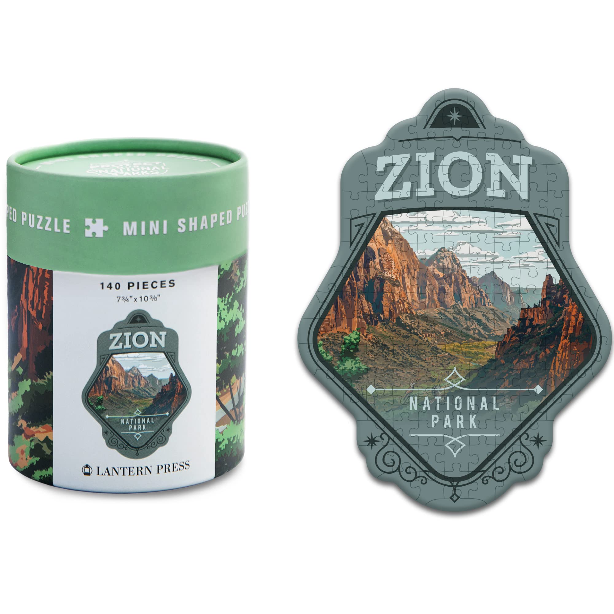 Lantern Press Mini Shaped Adult Jigsaw Puzzle - Zion National Park Conservation Theme | Perfect for Home Decor, Relaxation & National Park Enthusiasts