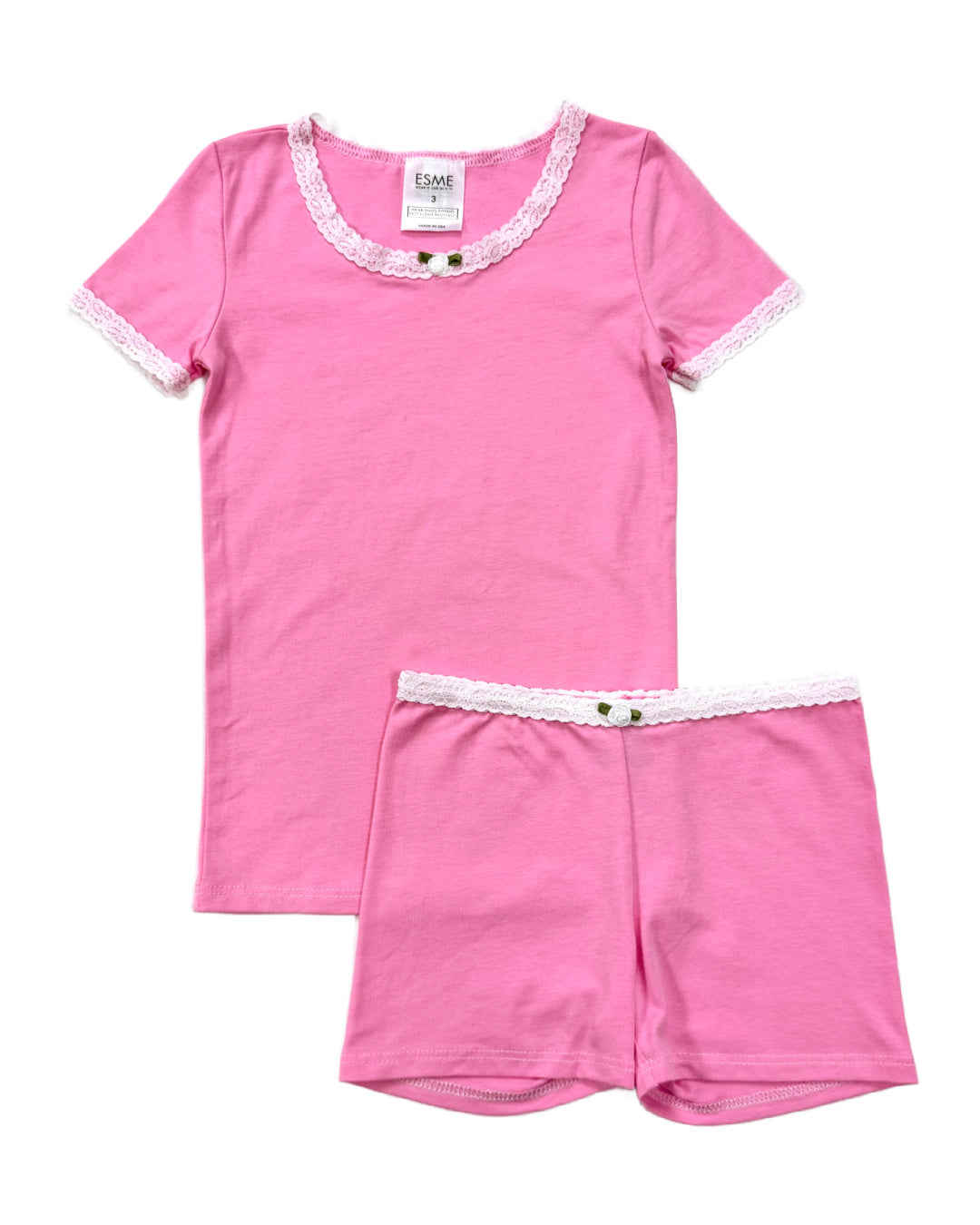 Soft Pink Short Sleeve Pajama Set for Women - Cozy Sleepwear for Summer Nights & Lounge Wear at Home