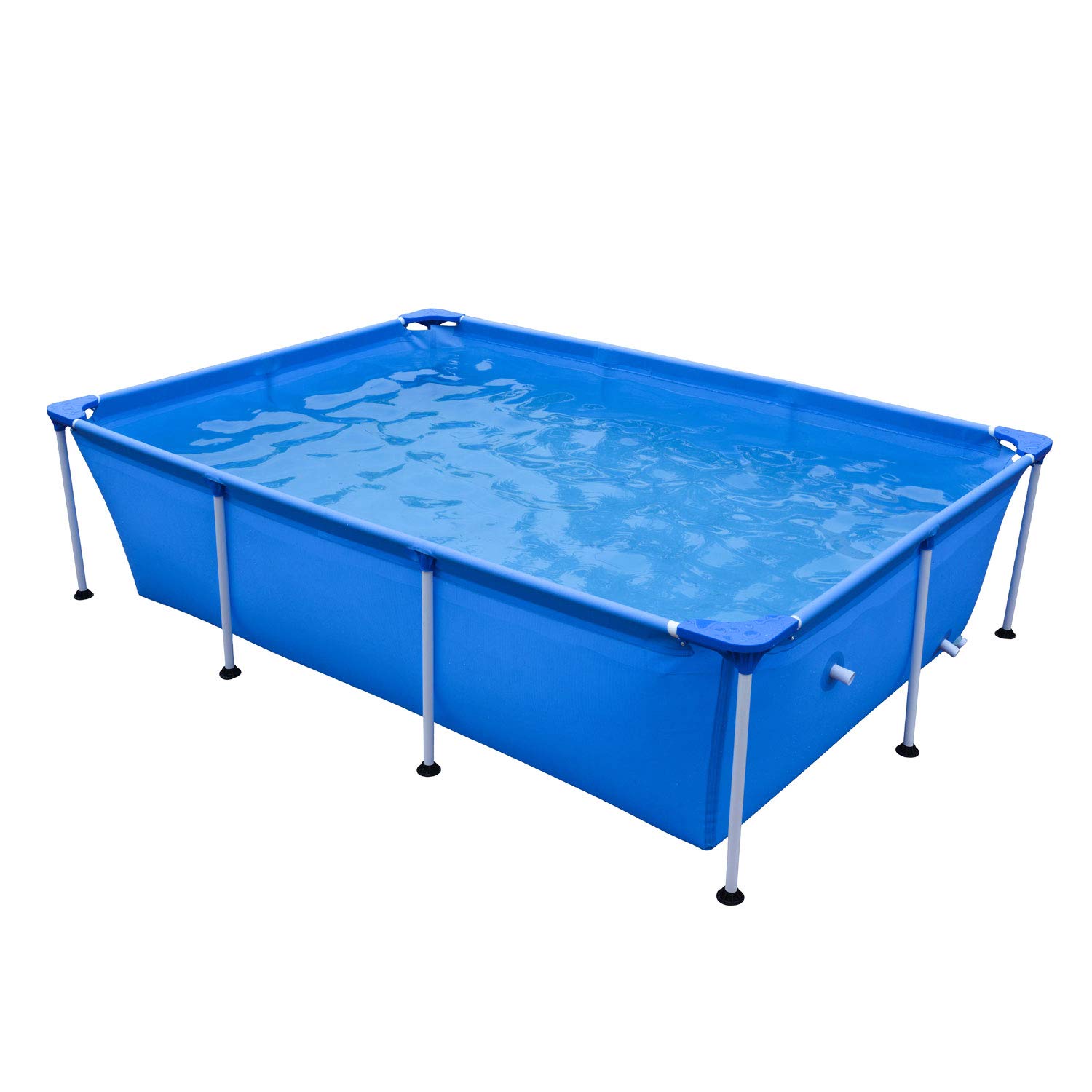 JLeisure Avenli 17818 8.5x6x2ft Outdoor Steel Frame Swimming Pool with Repair Kit - Above Ground Rectangular Backyard Pool for Kids & Adults, Blue | Perfect for Summer Fun, Family Gatherings & Backyard Relaxation