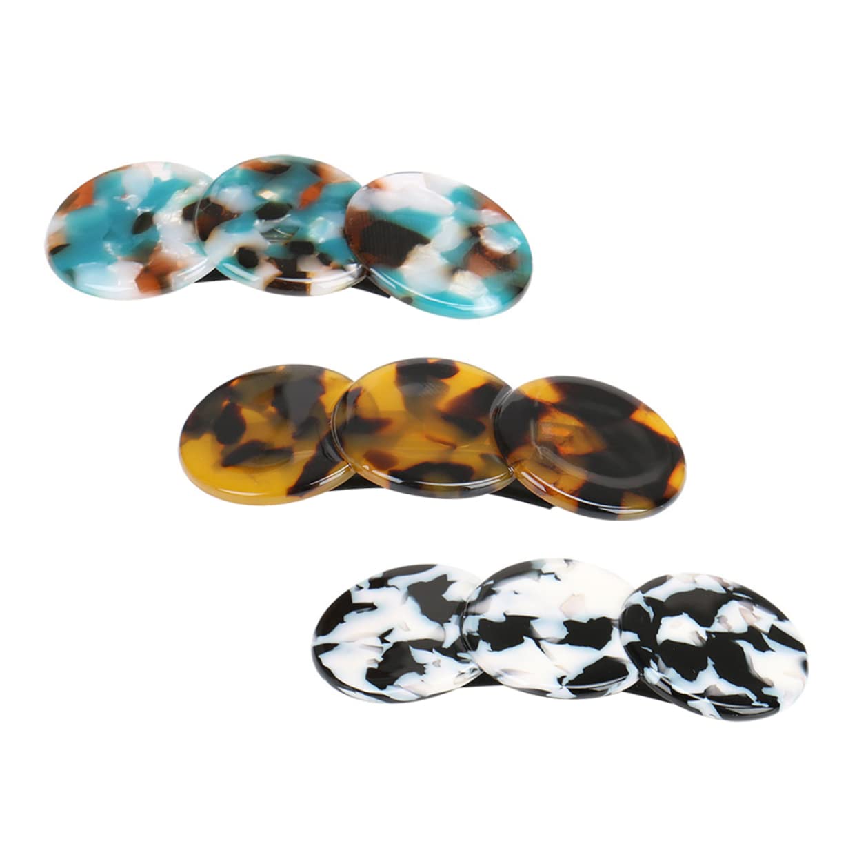 FOMIYES 3-Piece Hair Clips for Women - Metal Hair Barrettes with Spring Buckle, Leopard & Tortoise Print Hair Pins - Perfect for Updos, Ponytails & Everyday Styling
