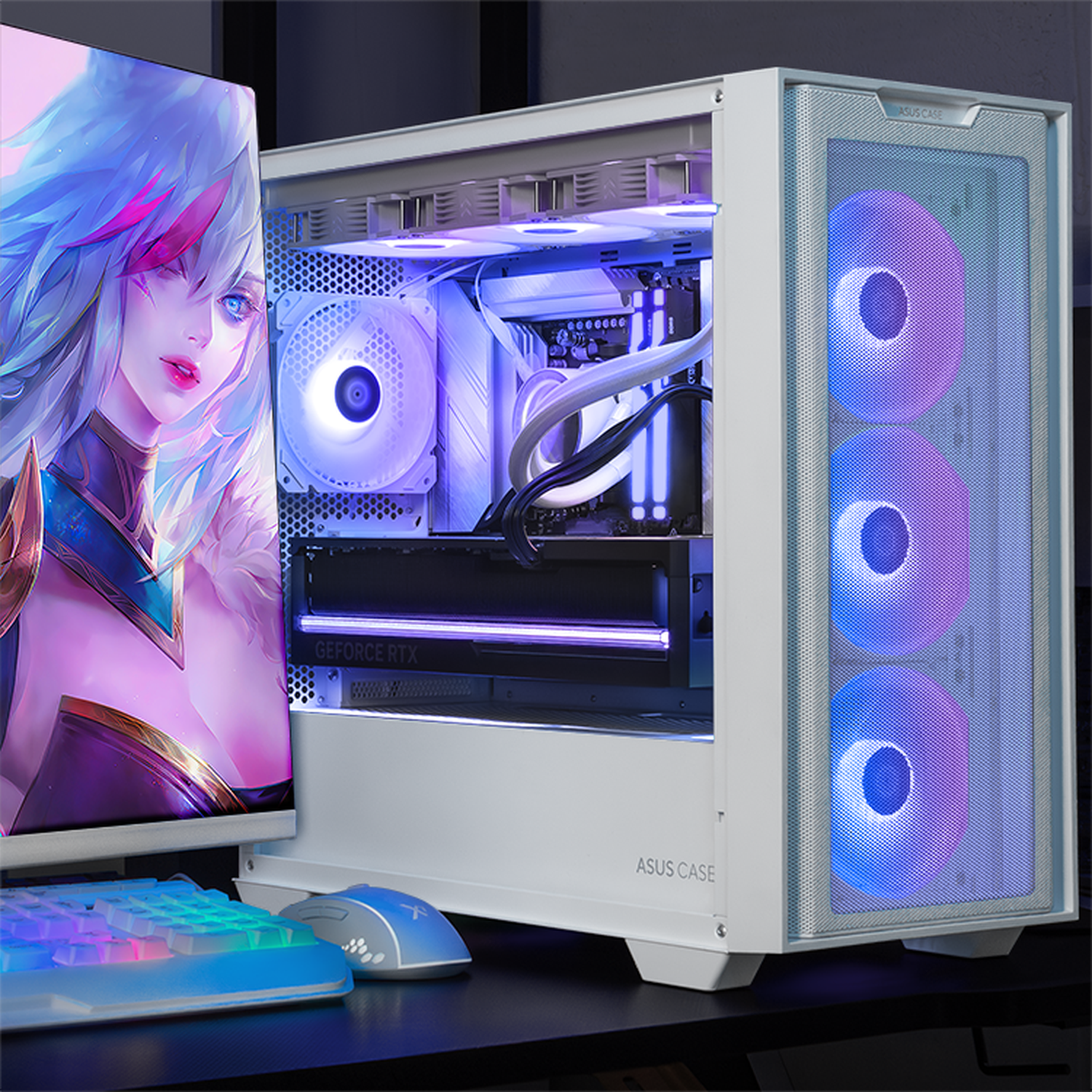 ASUS GeForce RTX 5090 Gaming PC - AMD Ryzen 9 9900X, 64GB DDR5 RAM, 2TB SSD, Liquid Cooling, WiFi, White | Ultimate 4K Gaming & VR Ready Desktop for Esports & Content Creation