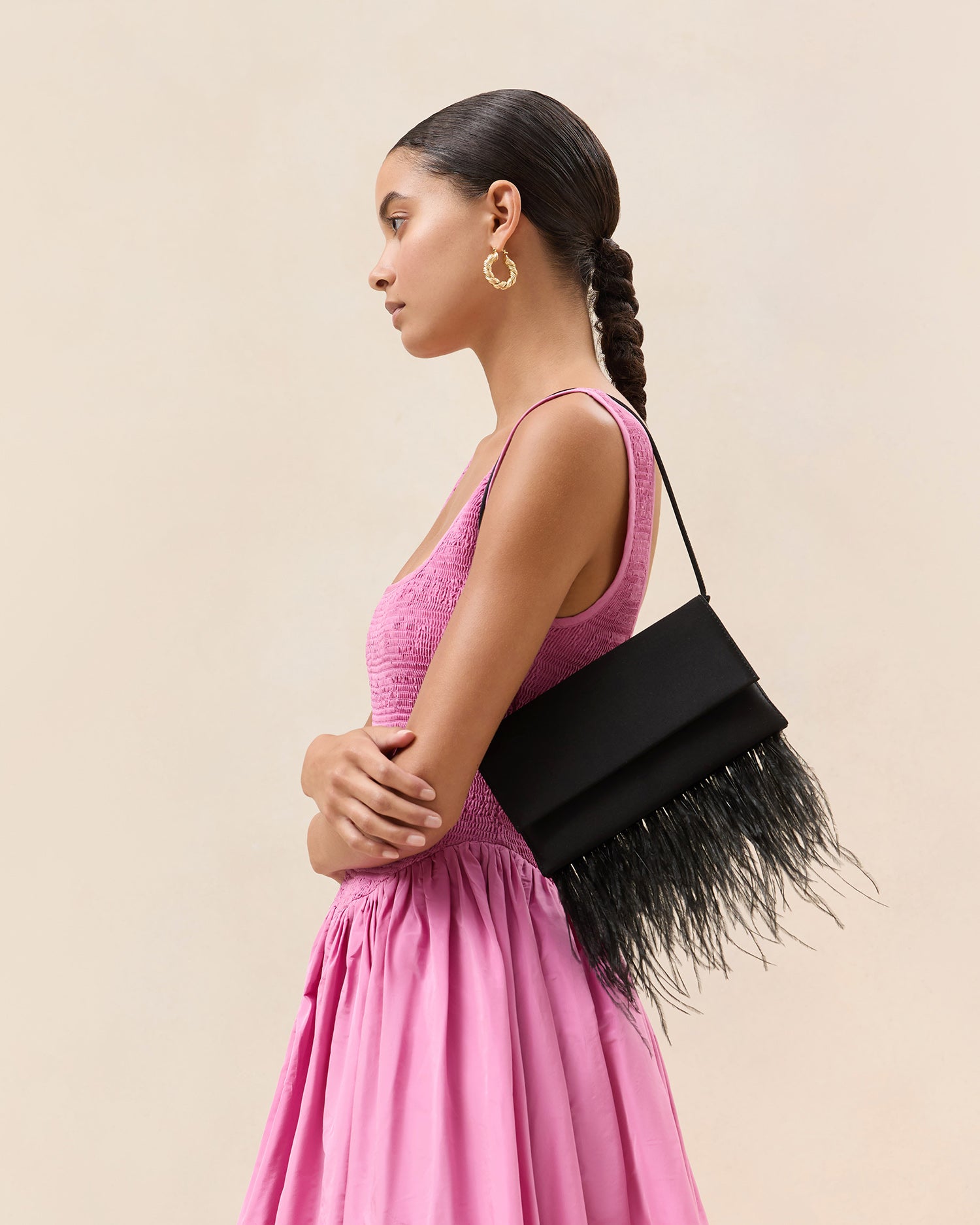 Charlee Black Satin Shoulder Bag for Women - Elegant Evening Clutch Purse with Adjustable Strap - Perfect for Parties, Weddings & Date Nights