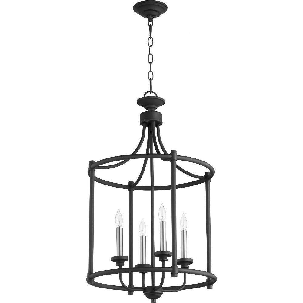 Quorum International Large 4-LT Cage Entry Light - Noir - 6922-4-69, Bronze/Dark - Outdoor Wall Sconce for Porch, Patio & Garden Lighting