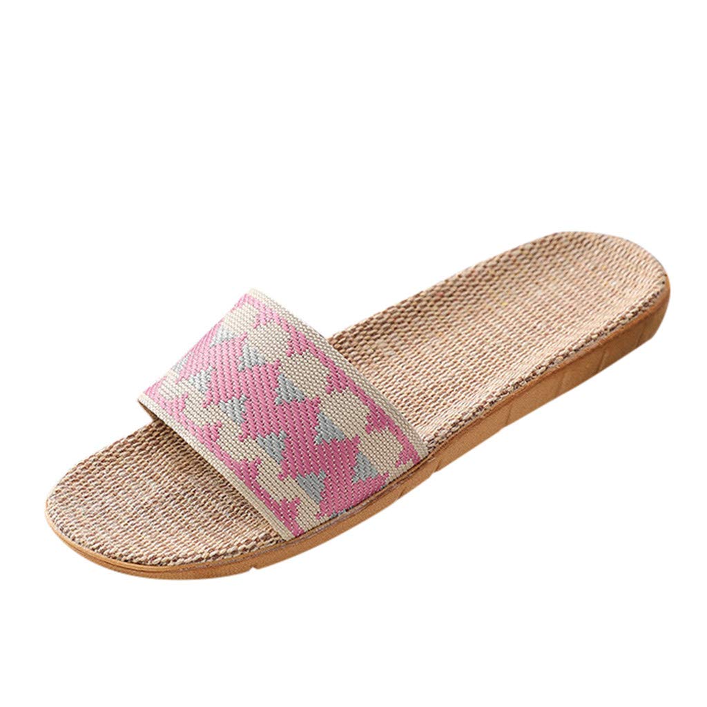 Anti-Slip Memory Foam Slippers for Women - Soft Linen Indoor House Shoes with Comfortable Arch Support - Perfect for Relaxing at Home, Lounging & Cozy Evenings