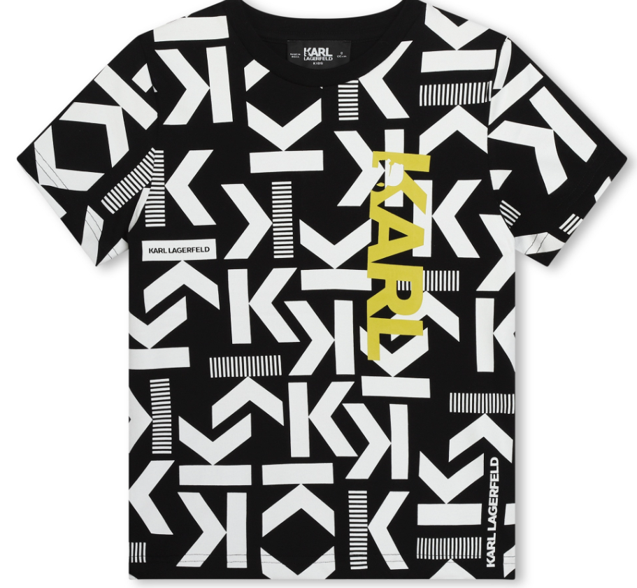 KARL LAGERFELD Neon Logo Short Sleeve T-Shirt for Men & Women - Fashion Casual Cotton Tee - Perfect for Streetwear, Summer Outfits and Daily Wear