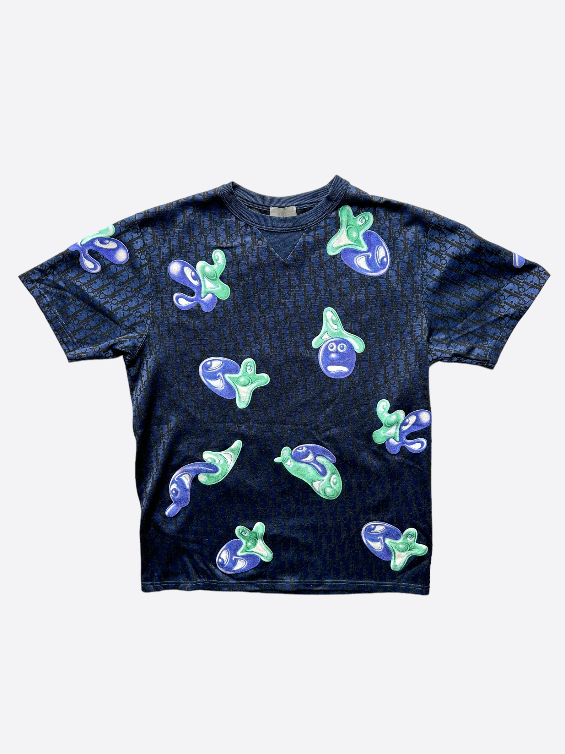 Dior Kenny Scharf Purple Oblique Faces Graphic T-Shirt - Stylish Casual Wear for Men & Women | Perfect for Streetwear, Parties & Fashion Events