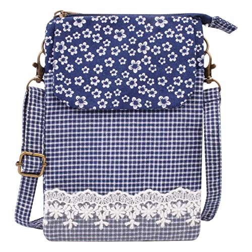 WITERY Small Canvas Crossbody Phone Purse Wallet - Handmade Adjustable Shoulder Strap for iPhone & Samsung - Perfect for Travel, Shopping & Everyday Use