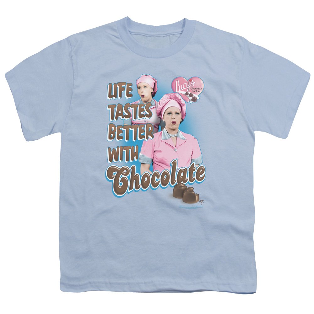 I Love Lucy Better with Chocolate Unisex Youth T-Shirt for Boys & Girls - Fun Retro TV Show Gift for Kids & Teens