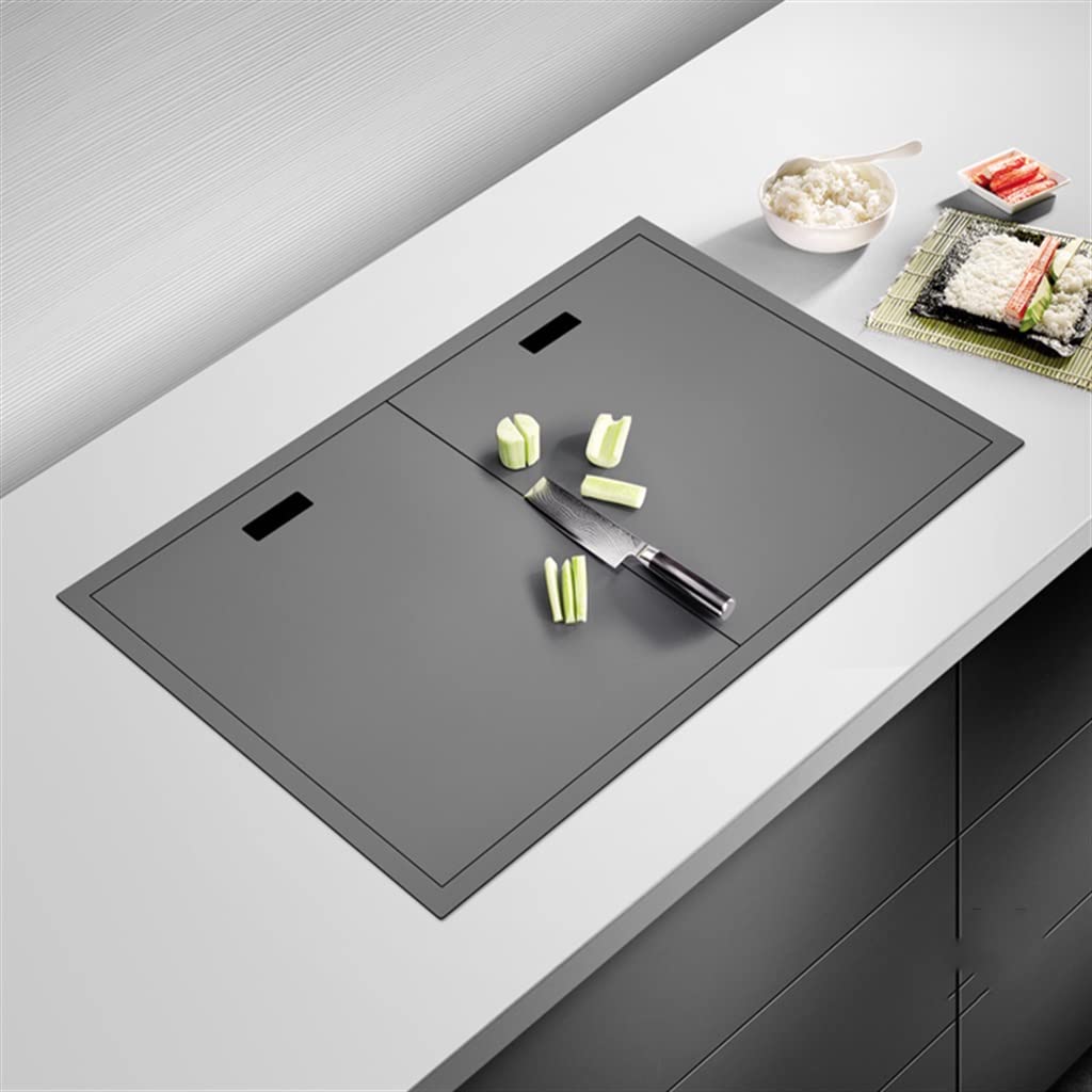 Premium Black Nano Smart Invisible Stainless Steel Kitchen Sink - Large Single Basin for Modern Homes | Perfect for Meal Prep, Dishwashing & Contemporary Kitchen Designs
