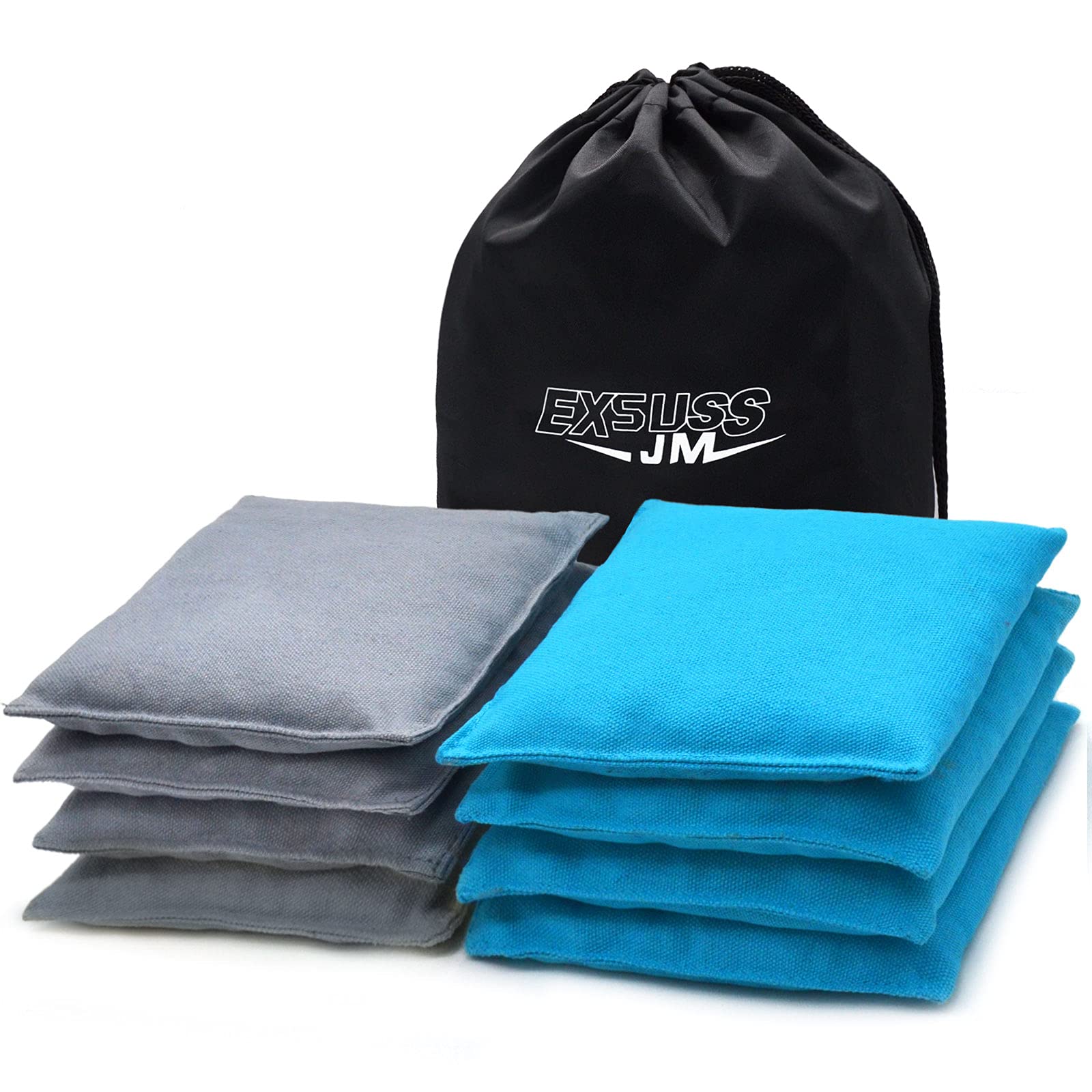 JMEXSUSS 8-Pack Weatherproof Regulation Cornhole Bags Set with Carry Tote - Professional Outdoor Bean Bags for Backyard Games, Tailgating & Picnics