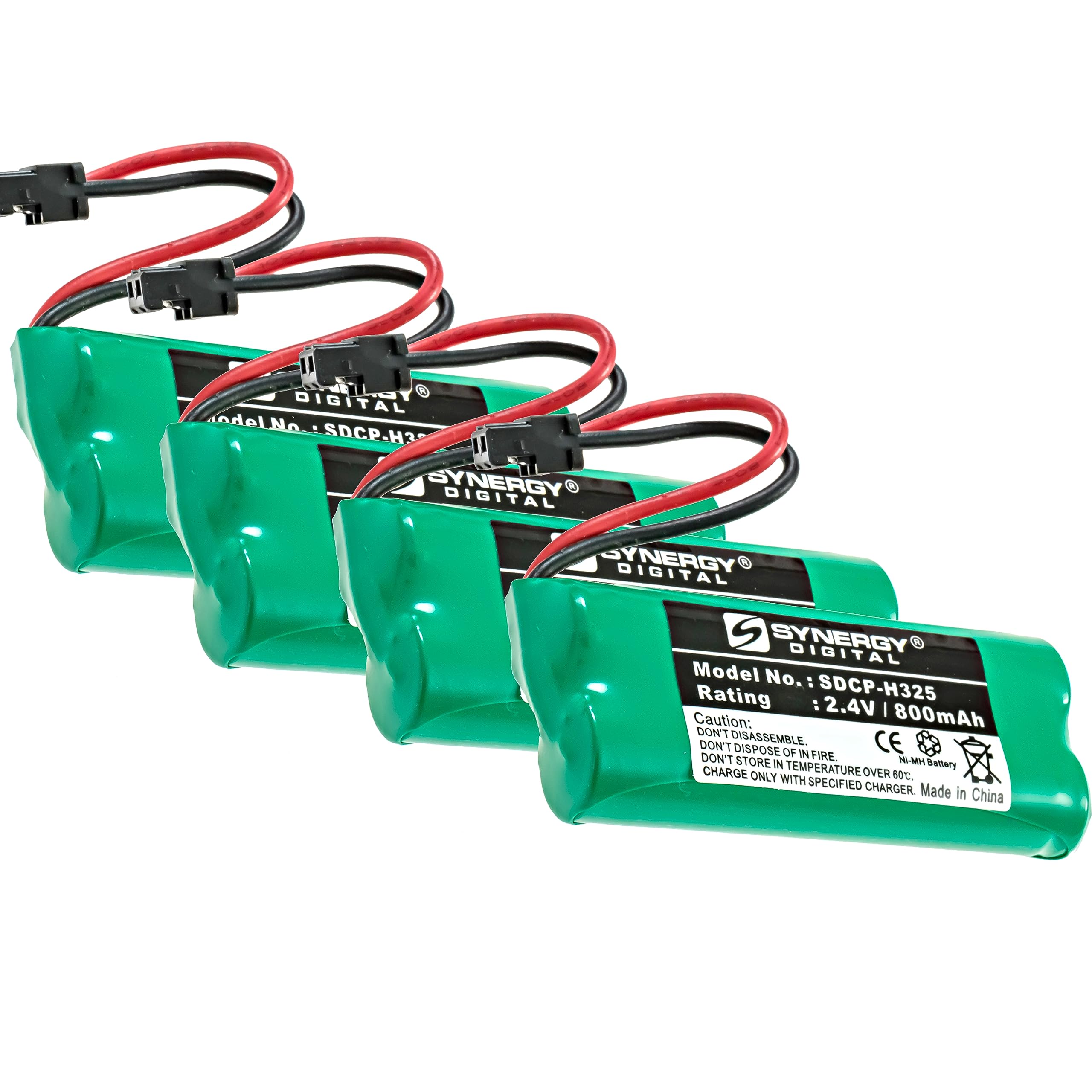 Synergy Digital Rechargeable Ni-MH 2.4V 800mAh Cordless Phone Batteries - 4 Pack | Compatible with Sony DECT 160 & Uniden BT-1002 Replacement | Long-Lasting Power for Home/Office Cordless Phones