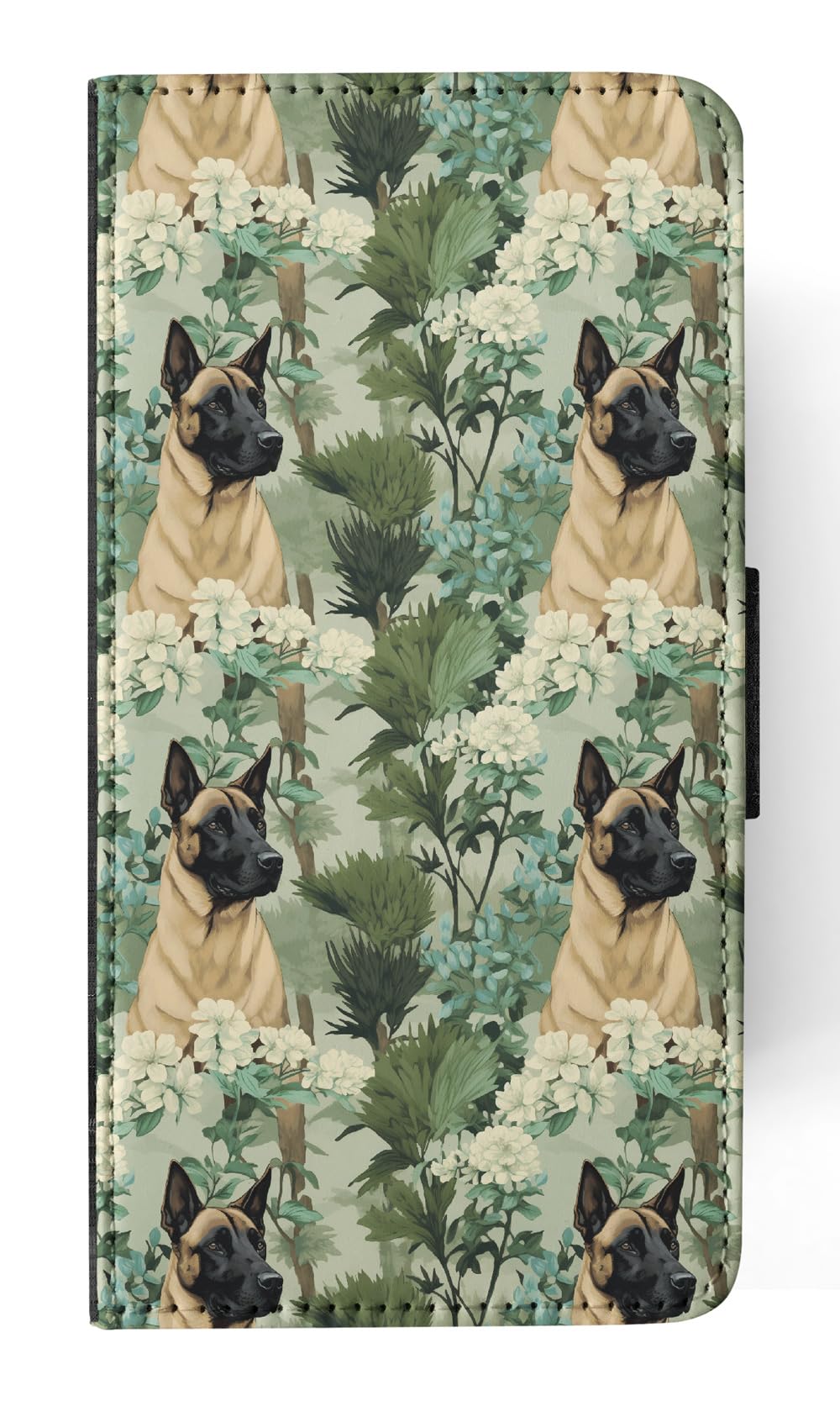 Stylish Malinois Puppy Faux Leather Flip Wallet Phone Case for Apple iPhone 14 Pro - Perfect for Dog Lovers & Everyday Use