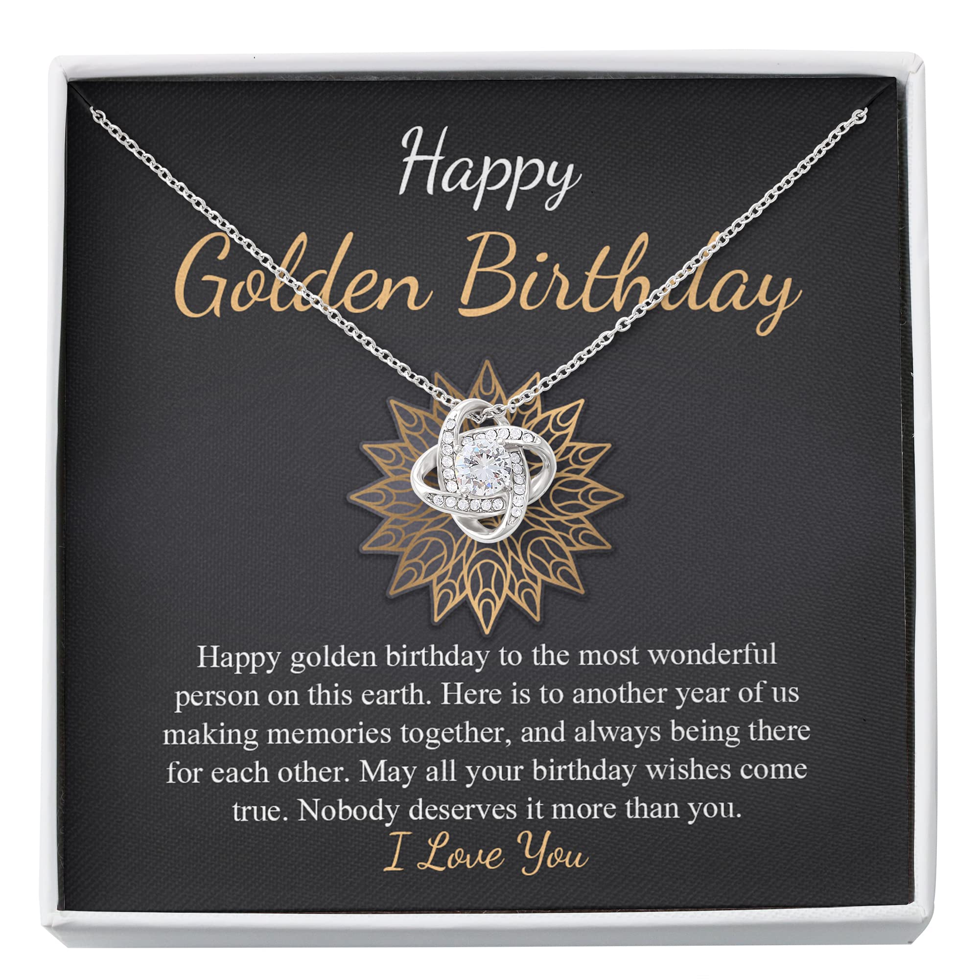 Golden Love Knot Necklace - Elegant Birthday Gift for Women & Girls | Perfect for Birthdays, Anniversaries & Special Occasions | 18K Gold Plated Jewelry