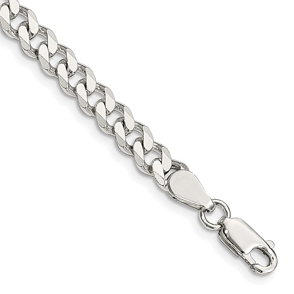 925 Sterling Silver 6mm Curb Chain Bracelet - Women's Fine Jewelry Gift for Everyday Wear