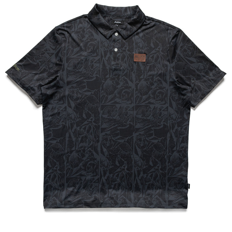Malbon Golf Wild Life Performance Polo Shirt for Men - Moisture-Wicking & Breathable - Black - Perfect for Golfing, Casual Wear & Outdoor Activities