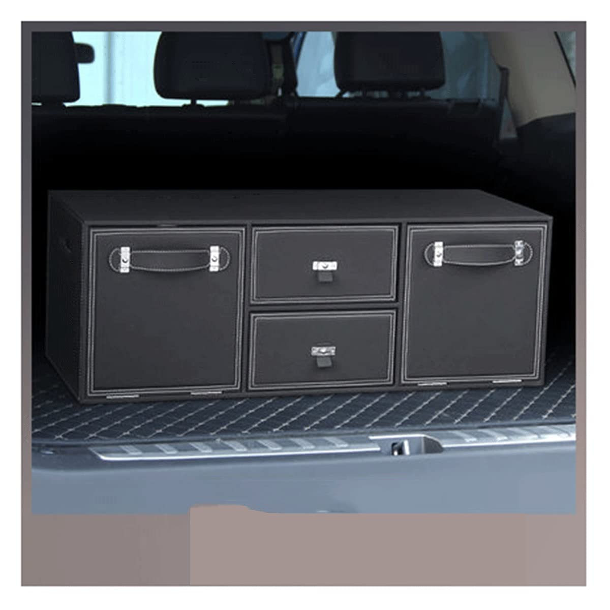 UFFD Foldable Car Trunk Storage Organizer - Expandable Leather Storage Box for SUVs, Sedans & Vehicles | Perfect for Road Trips, Grocery Shopping & Car Organization