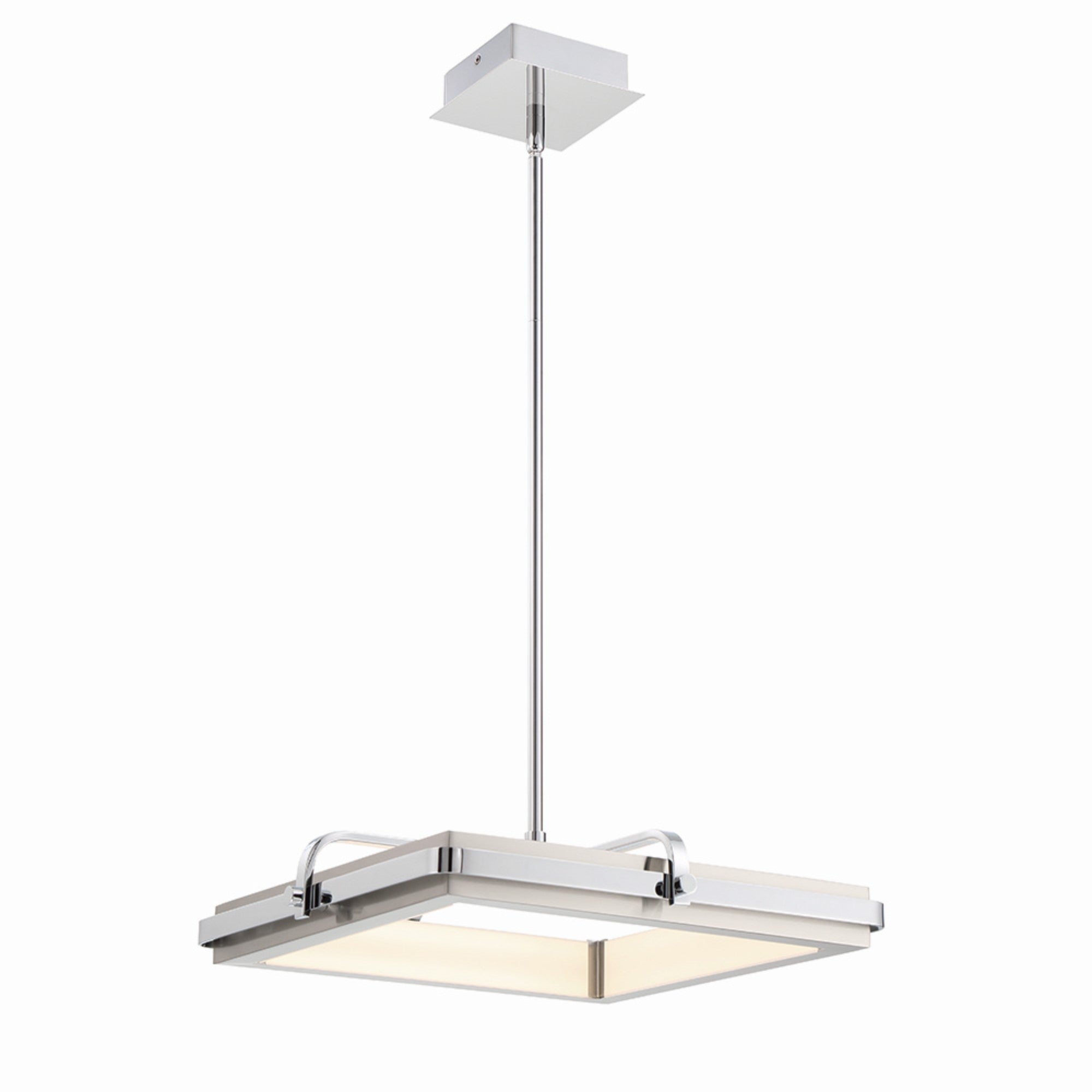 Annilo 18 LED Modern Pendant Light - Chrome Finish Ceiling Lighting Fixture for Kitchen, Dining Room, and Bedroom