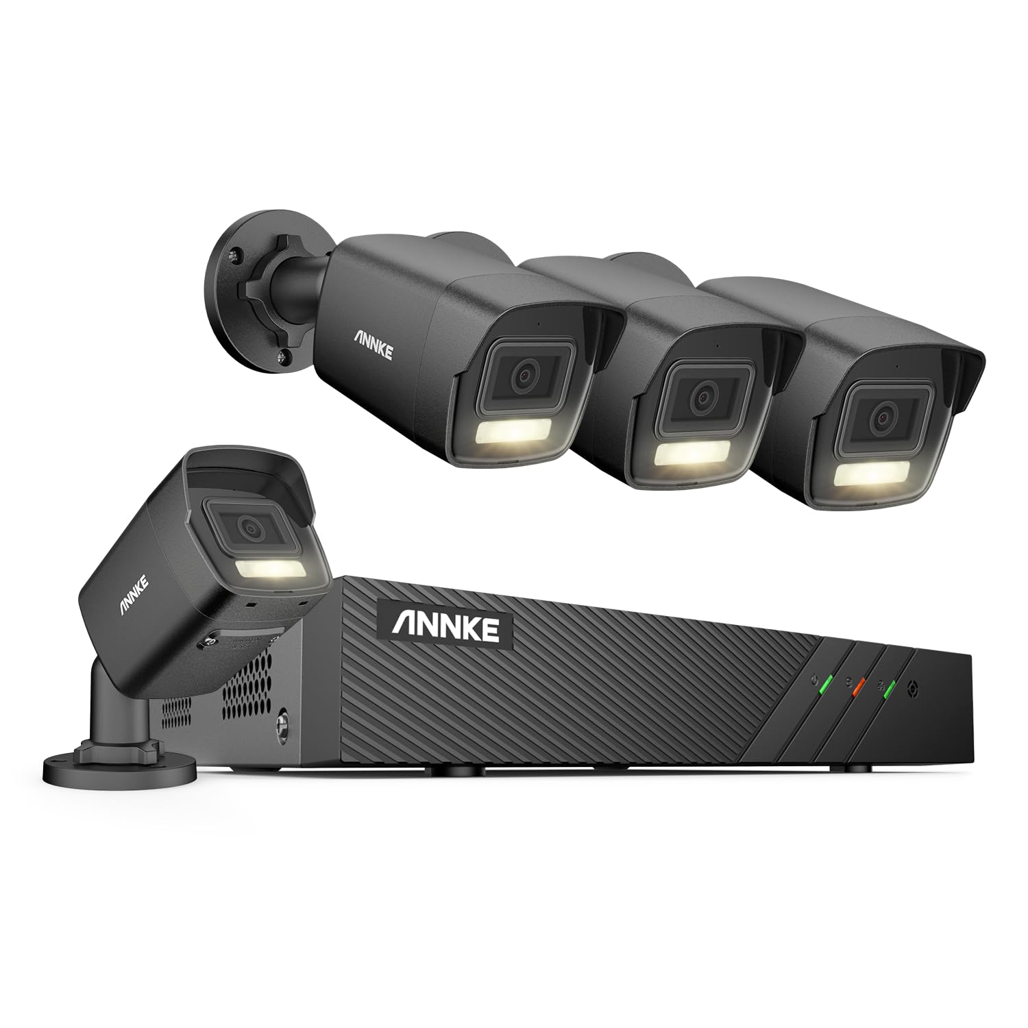 ANNKE 3K Outdoor Security Camera System with 8CH 8MP NVR & 4 PoE IP Cameras - Human & Vehicle Detection, IP67 Waterproof, Remote Access, Day/Night Vision (No HDD) - Ideal for Home Security, Business Surveillance & Property Protection