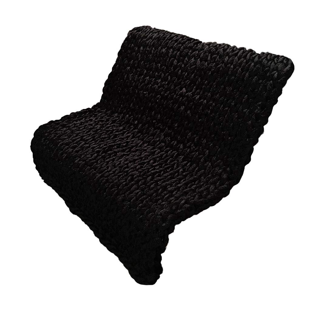 Handwoven Chunky Vegan Yarn Blanket - Ultra Soft Pet Bed & Accent Throw for Couch, Chair, Bed - 47x71 Inches (120x180cm) Black - Perfect for Cozy Home Decor, Living Room Accent & Pet Comfort