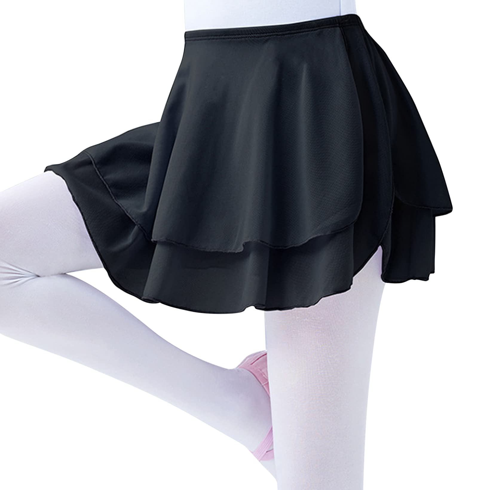 **JanJean Girls Ballet Wrap Skirt - Chiffon Dance Skirt with Elastic Waist for Ballet, Gymnastics & Ice Skating - Sheer Tutu Skirt for Kids Dance Recitals & Performances**