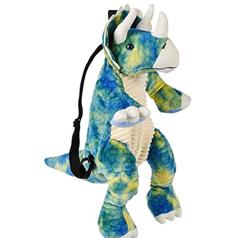 DollarItemDirect 20 Inch Dino Backpack Triceratops - Blue Dinosaur Backpack for Kids, School, Travel & Outdoor Adventures (Pack of 6)
