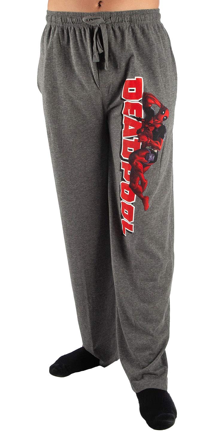 Deadpool Men's Lounge Pajama Pants with Funny Wisecracking Pose - Comfortable Sleepwear for Marvel Fans, Movie Nights & Cosplay