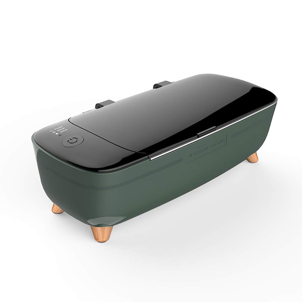 CCFCF 450ML Portable Ultrasonic Cleaner - Stainless Steel Jewelry & Eyeglass Cleaner with Low Noise for Watches, Dentures, Rings - Home & Professional Cleaning Device (Green) | Perfect for Jewelry Stores, Dental Clinics & Home Use