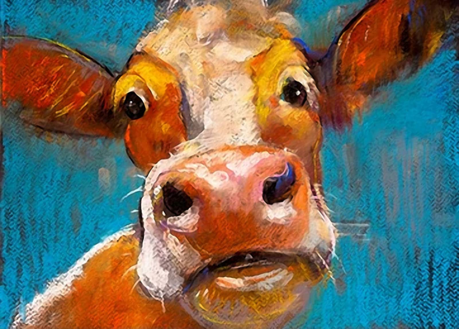 RAILONCH DIY 5D Diamond Painting Kit for Adults - Large Cow Design by Numbers (100x70cm) Full Drill Diamond Art for Home Wall Decor - Perfect for Relaxation, Stress Relief & Creative Gift Giving