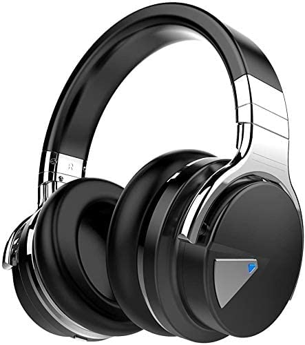 Meidongg Active Noise Cancelling Bluetooth Wireless Over Ear Headphones with Microphone, 30H Playtime, Deep Bass, Comfortable Protein Earpads - Perfect for Travel, Home, Office, Gym & Commuting (Black)