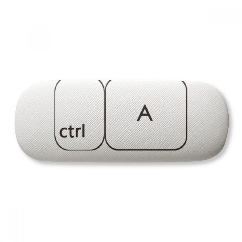 Hard Shell Keyboard Symbol Ctrl A Eyeglasses Case - Durable Storage Box for Glasses & Sunglasses | Perfect for Travel, Office, and Home Organization
