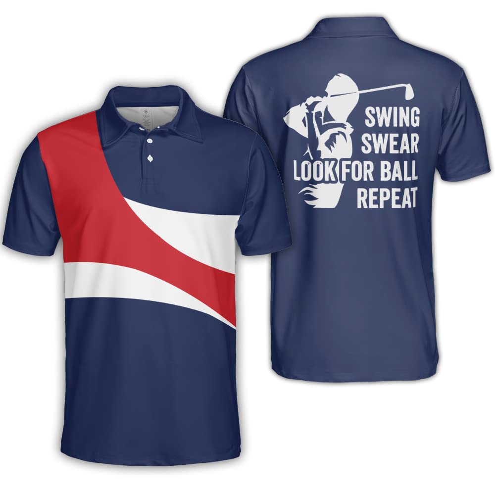 Men's Funny Golf Polo Shirts - President Cup Golf Apparel & Gifts for Golfers - Breathable Performance Shirt for Golf Tournaments, Casual Wear & Gag Gifts