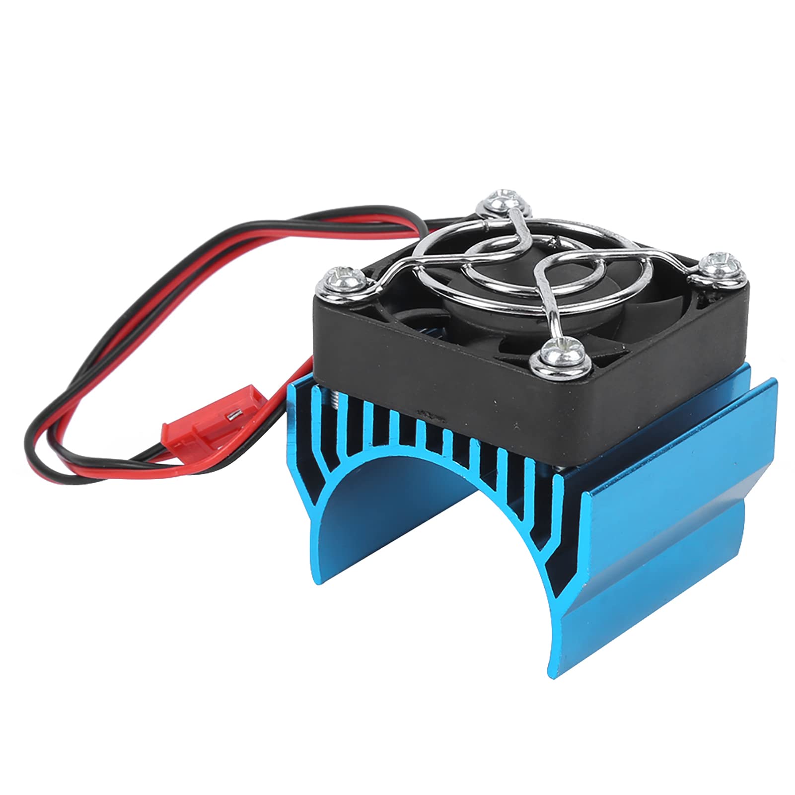 High Performance RC Motor Heat Sink Cooler - Large Aluminum Cooling Fin for 1/10 Scale RC Cars - Enhanced Heat Dissipation & Long Battery Life with Protective Mesh (Blue) - Perfect for Off-Road Racing & High-Speed RC Car Enthusiasts