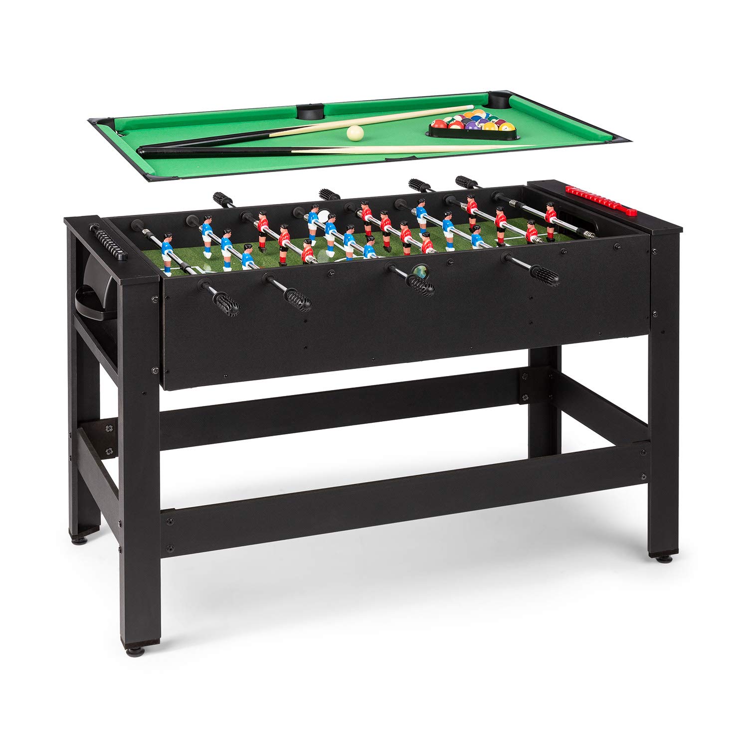 Klarfit 2-in-1 Spin Game Table - Foldable Multi-Game Table with Pool, 41.3 x 22.8 Inches, Includes Game Accessories, Rotating Surface for Quick Game Changes - Perfect for Family Game Nights & Indoor Entertainment