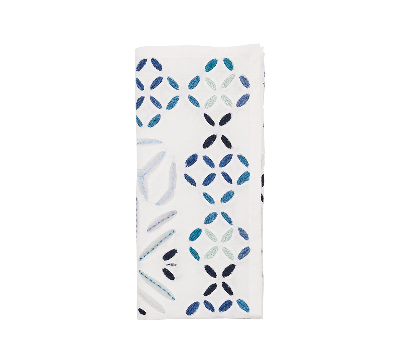 Premium Malta Napkin Set of 4 - Elegant White & Blue Cotton Table Linens for Fine Dining, Dinner Parties & Home Decor