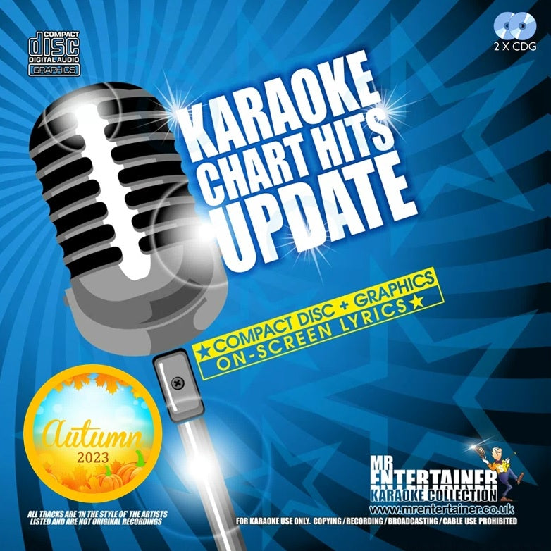 Mr Entertainer Karaoke Chart Hits Update Autumn 2023 - Latest Popular Songs for Home Parties & Entertainment