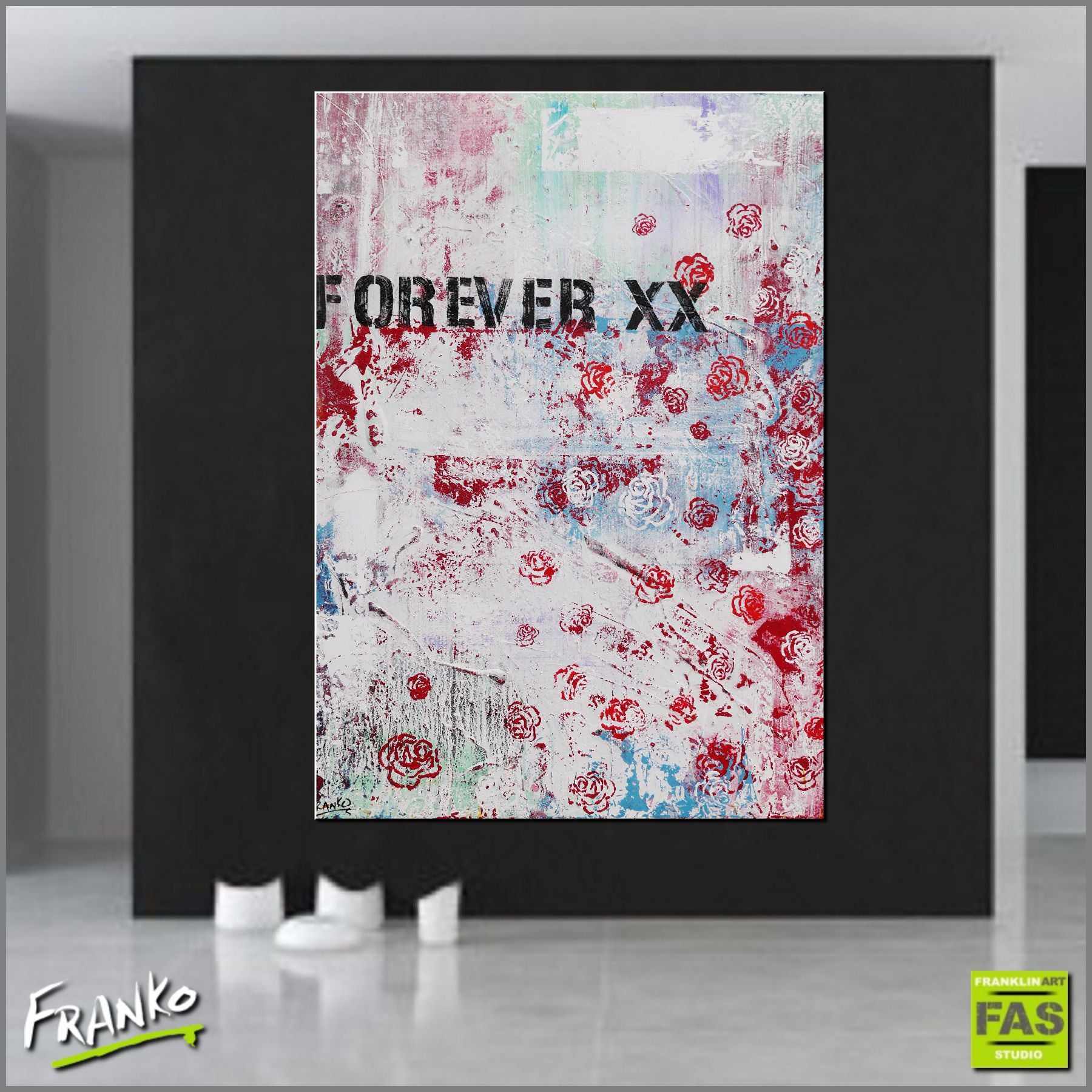 Forever And Ever 140cm x 100cm Pop Art Canvas Painting - Modern Wall Decor for Living Room, Bedroom & Office
