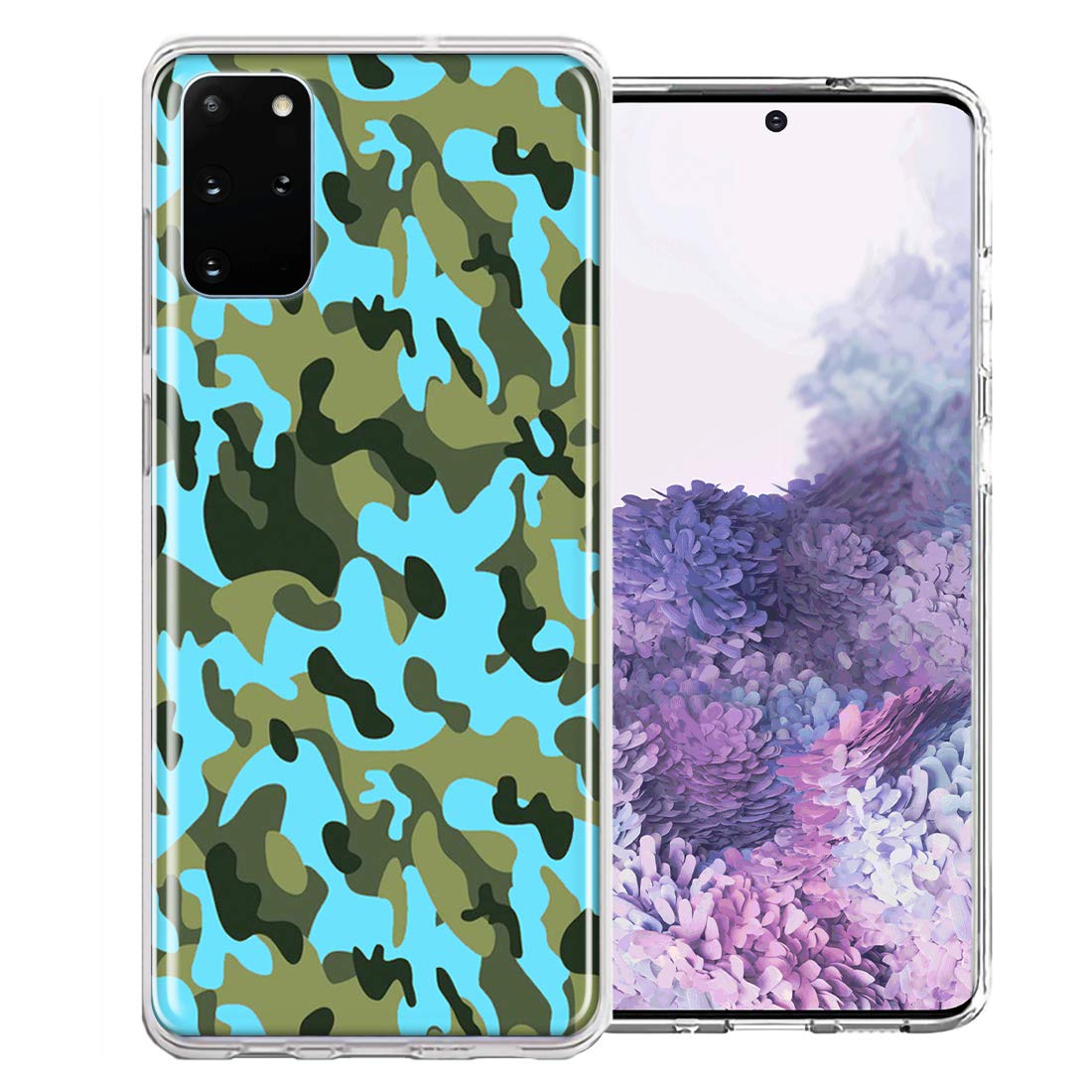 Samsung Galaxy S20 Case - Blue Green Camo Design, Double Layer Protection for Outdoor & Travel