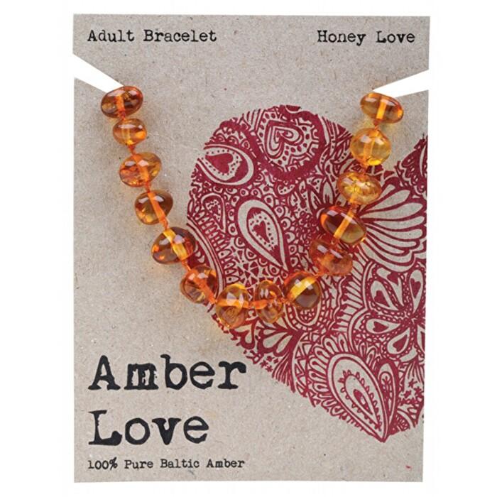 100% Genuine Baltic Amber Bracelet for Adults - Honey Love Color, Natural Pain Relief & Stress Relief Jewelry - Perfect for Daily Wear, Meditation & Wellness Gifts