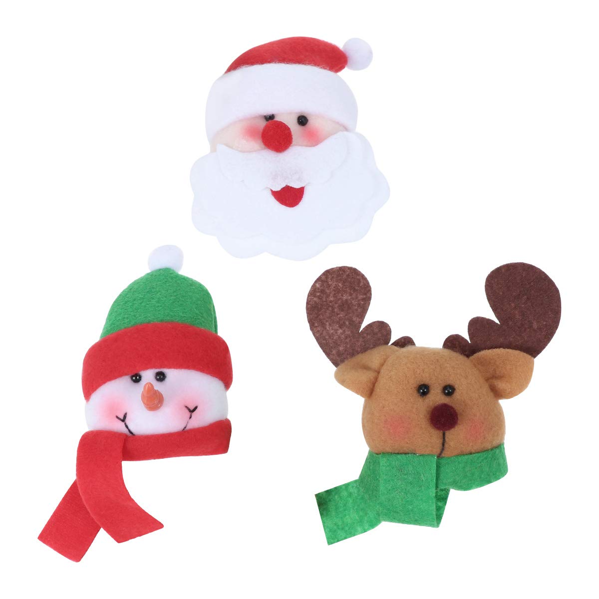 PRETYZOOM 3-Piece Christmas Refrigerator Magnet Set - Festive Snowman, Deer & Elder Shapes for Holiday Decor | Perfect for Kitchen, Office & Christmas Party Decorations