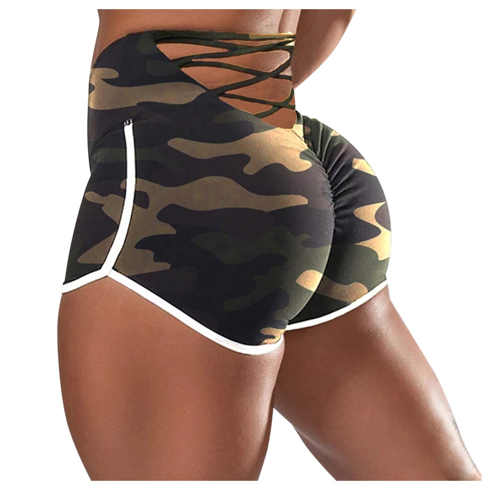 Sexy High Waisted Yoga Shorts for Women - Butt Lifting, Tummy Control, Ruched Bandage Design - Perfect for Workout, Running, Gym & Fitness Training