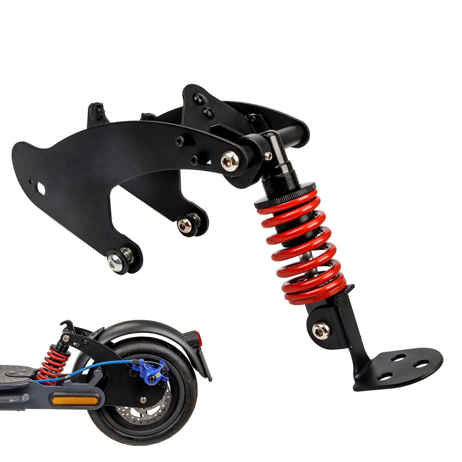 Ulip Electric Scooter Rear Suspension Kit with Shock Absorber & Fender Taillight - Compatible with Xiaomi M365 Pro/Pro2/1S/MI3/Essential/Lite - Perfect for Commuting & Urban Riding