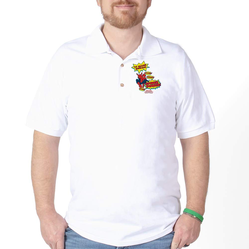 Spider Power Golf Polo Shirt for Men - Breathable & Moisture-Wicking Performance Golf Shirt - Perfect for Golf Courses, Casual Wear & Outdoor Activities