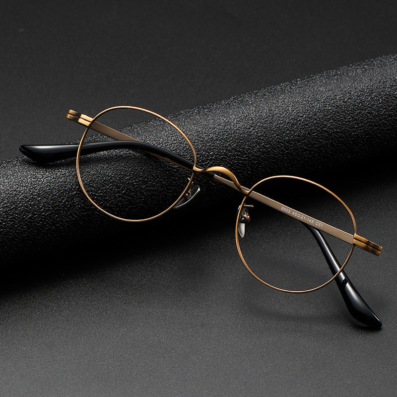 Alaric Titanium Round Glasses Frame - Lightweight & Durable Eyewear for Men & Women | Perfect for Reading, Driving & Fashion Accessories