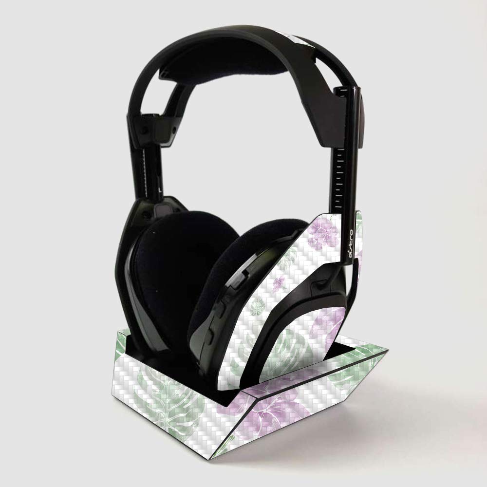 ASTRO Gaming A50 Wireless Headphone Skin - Carbon Fiber Protective Cover with Watercolor Flowers Design | Durable, Easy to Apply | Made in USA | Perfect for Gaming Setups & Travel Protection